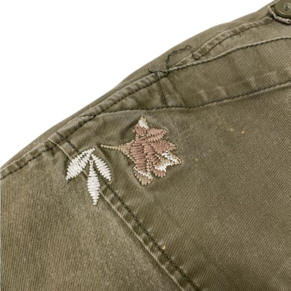 FREE PEOPLE Embellished Dusk Crop Jean Green Size 2 - Picture 7 of 9